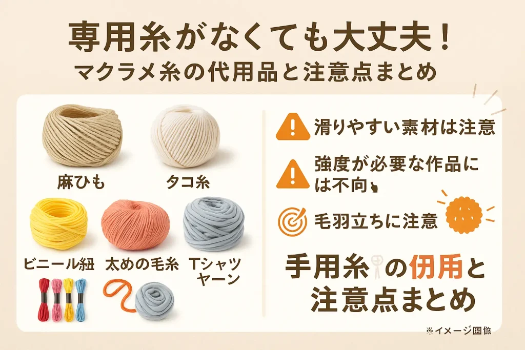 マクラメ糸 代用できる身近な材料と注意点