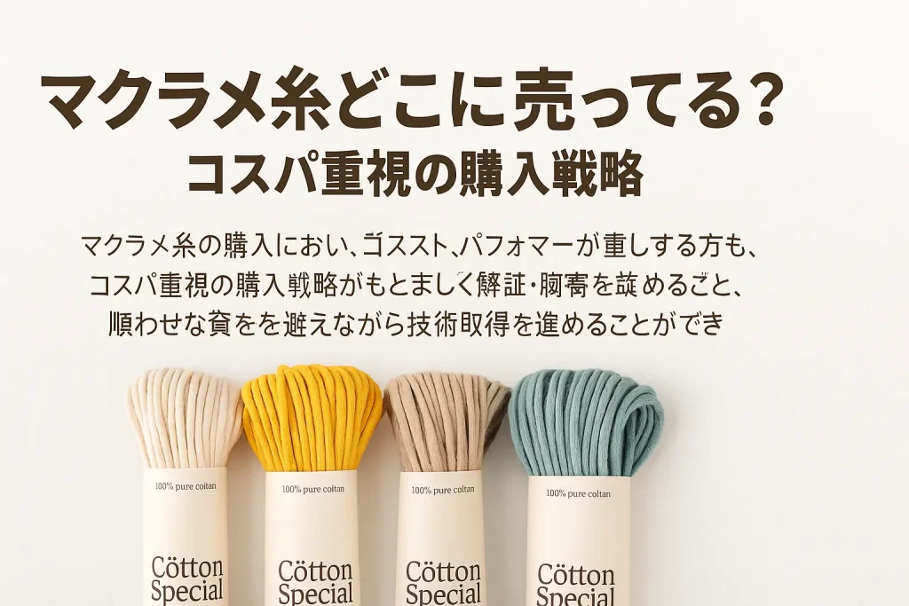 マクラメ糸どこに売ってる?コスパ重視の購入戦略