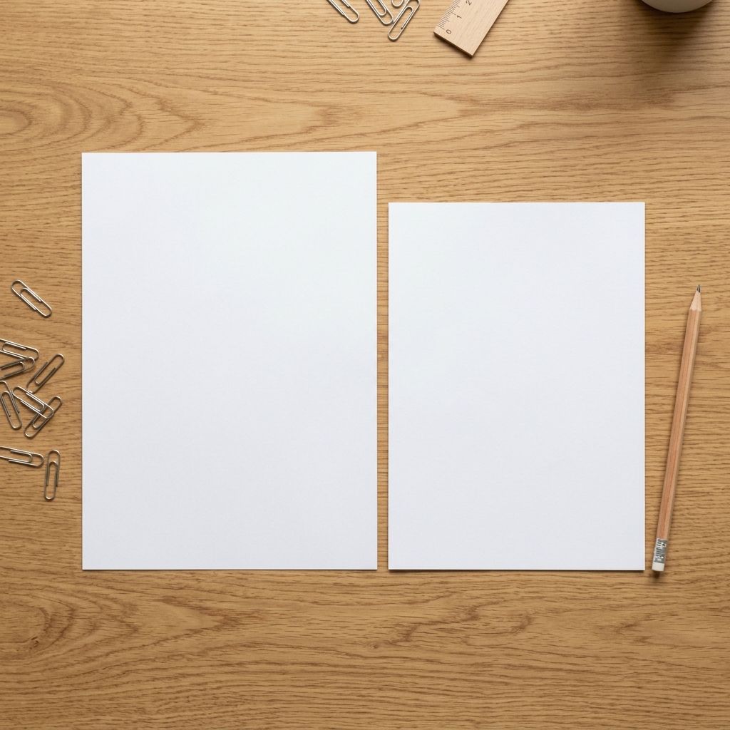 A4サイズとB5サイズの履歴書の違いを比較している分かりやすいイラスト